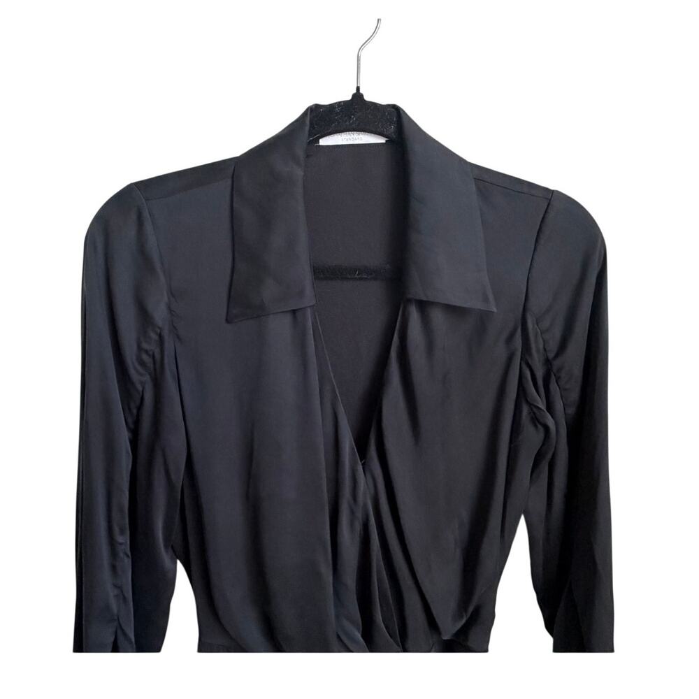 Jonathan Simkhai Standard Destiny Cutout Long Sleeve Wrap Dress Black Women's S - Picture 4 of 8